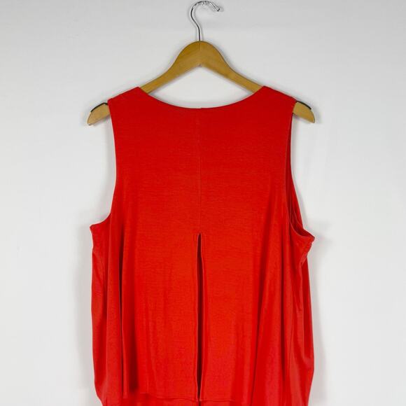 Chicos Womens Sleeveless Twofer Layer Midi Dress Size 12 / 14 Red - Picture 7 of 14